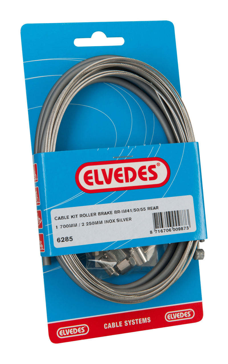 Rollerbrake kabelkit Elvedes BR-IM85/81/55/45 1700mm / 2250mm RVS - zilver (op kaart)