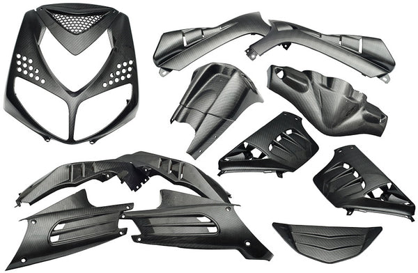Plaatset 13-delig Edge voor Peugeot Speedfight 2  - carbon look