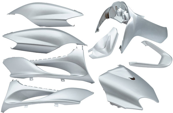 Plaatset 9-delig Edge voor Yamaha Jog R/ MBK Machg - metallic zilver