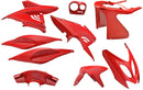 Plaatset 9-delig Edge voor Yamaha Aerox tot bouwjaar 2014 - ferrari rood