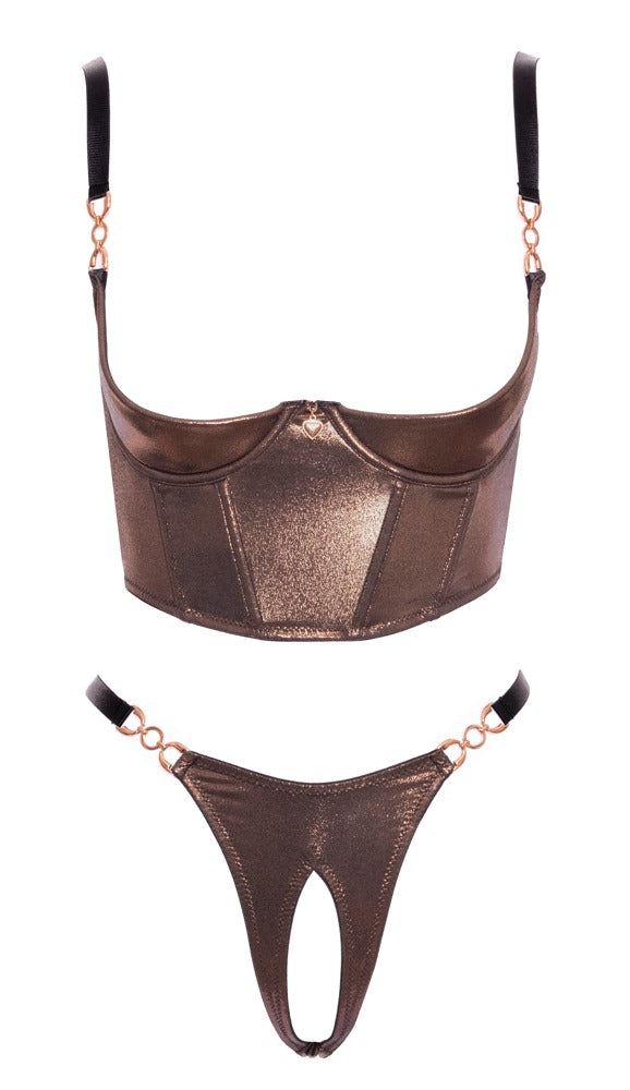 Shelf Bra Set brownish M