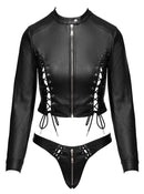 Imitation Leather Top & ThongM