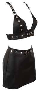 Imitation Leather Top&Skirt XL