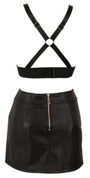 Imitation Leather Top & SkirtS