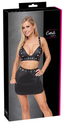 Imitation Leather Top & SkirtL