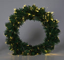 Kerstkrans met Verlichting - Fiber Optic - 50 cm - Warm Wit - op Batterijen
