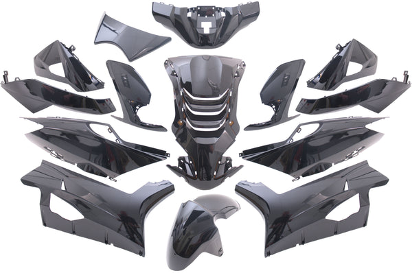Plaatset 14-delig Edge voor Peugeot Speedfight 4 - metallic zwart