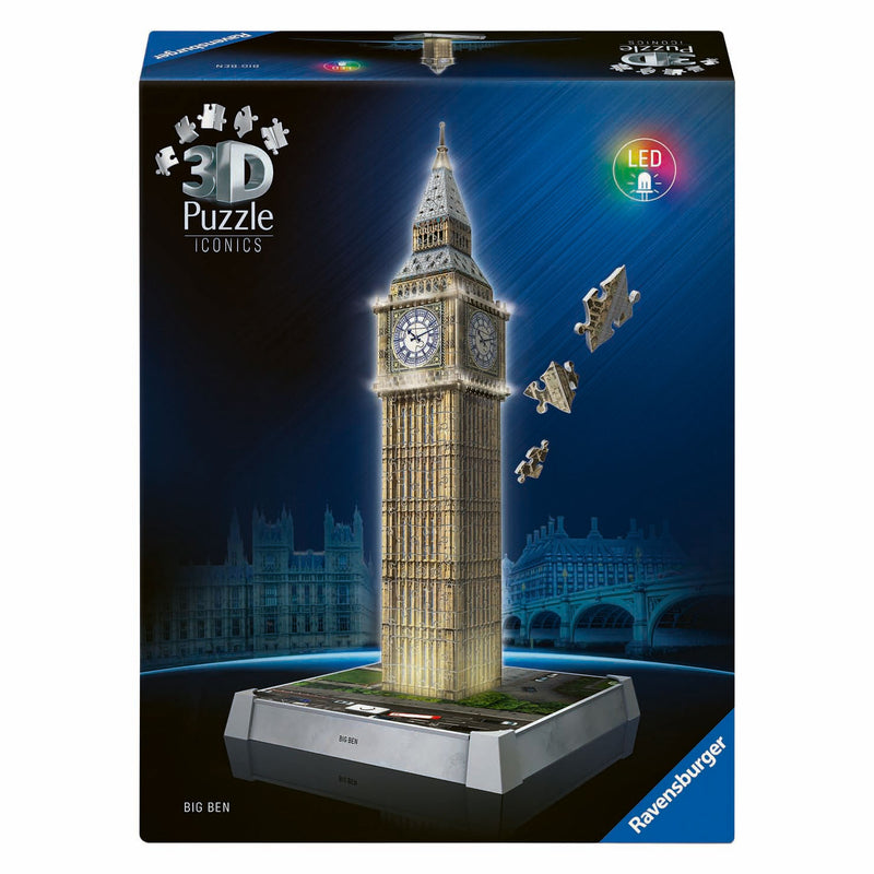 Ravensburger 3D Puzzel Iconics Big Ben - Met Licht - 235st.