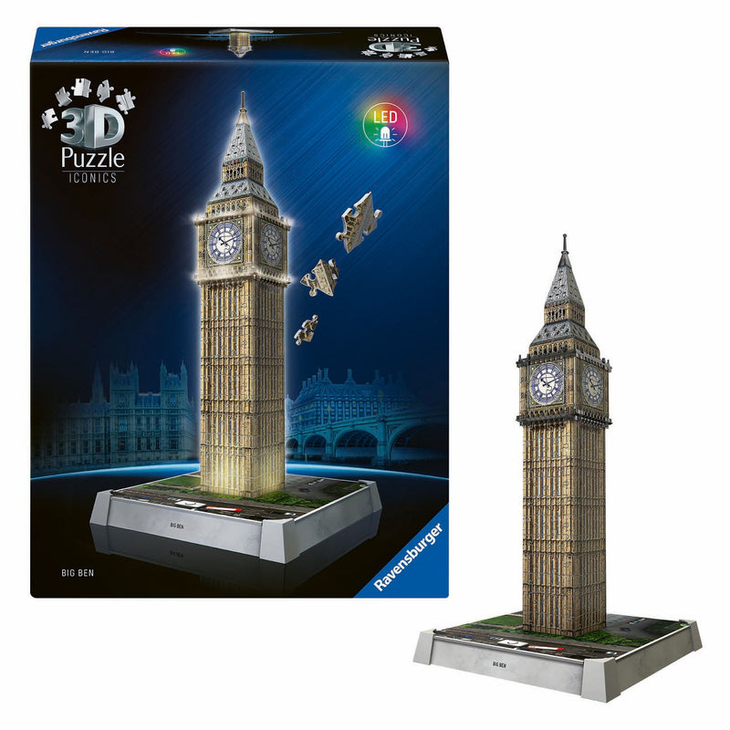 Ravensburger 3D Puzzel Iconics Big Ben - Met Licht - 235st.