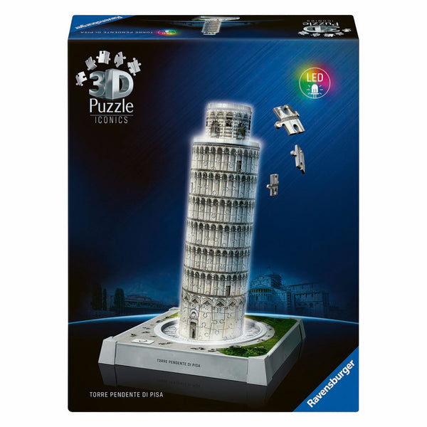 Ravensburger 3D Puzzel Iconics Toren van Pisa - Met Licht - 231st.