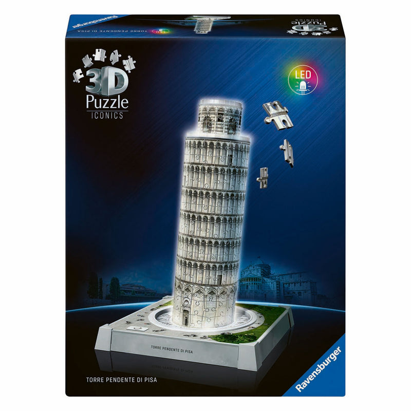 Ravensburger 3D Puzzel Iconics Toren van Pisa - Met Licht - 231st.