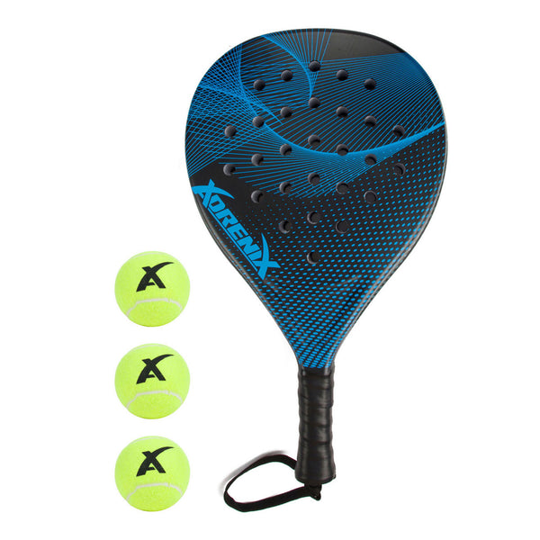 Padelset Racket met 3 Ballen - Blauw