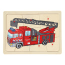 Houten Noppenpuzzel Brandweer, 9st.