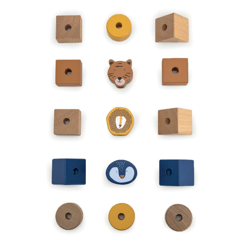 Trixie Houten Stapelblokken Wilde Dieren, 16dlg.