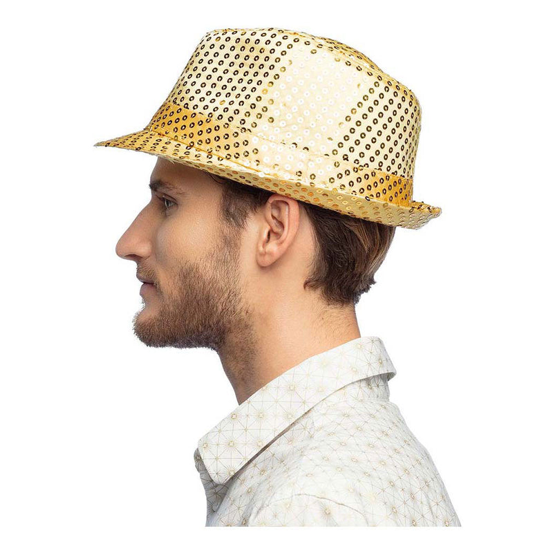 Hoed Popster Pailetten Goud
