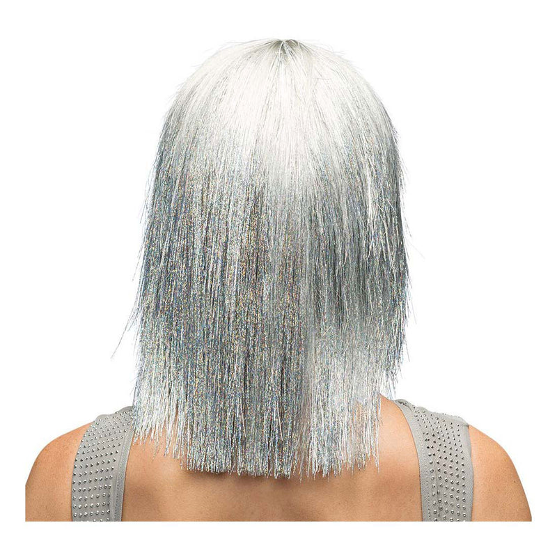Pruik Crazy Zilver