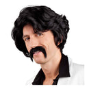Zwarte Pruik met Snor