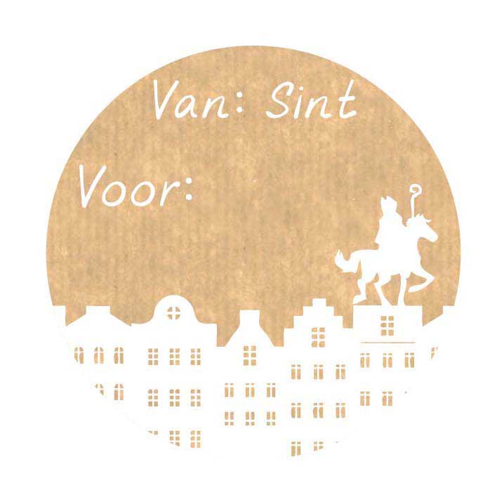 Etiketten Kraft Sint, 1000st.