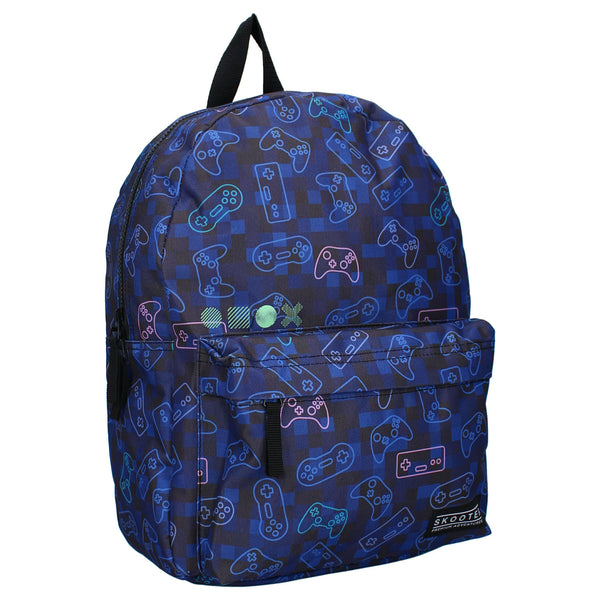 Skooter Rugzak Never Underestimate Gamers 39x29x12 cm Donkerblauw/Zwart
