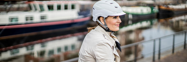 Fietshelm Polisport e'City L (58-61 cm) - crème  / wit