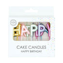 Taartkaarsen Set "Happy Birthday" Pastel Kleuren