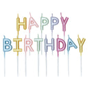 Taartkaarsen Set "Happy Birthday" Pastel Kleuren