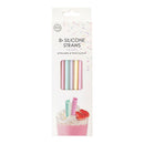 Silicone Rietjes Herbruikbaar Watercolors Hearts - 8st.