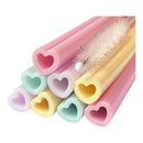 Silicone Rietjes Herbruikbaar Watercolors Hearts - 8st.