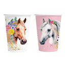 Papieren Bekers 210ml Paarden - 8st.