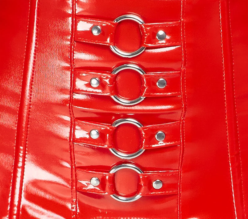 Vinyl Suspender Straps red S