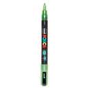 Uni Posca PC3M Verfmarker Glitter Lichtgroen - ronde punt tot 1,3 mm