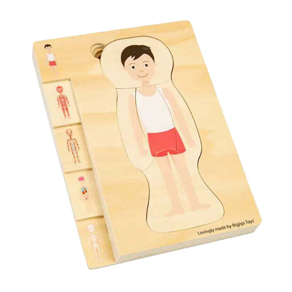 Bigjigs Houten Anatomiepuzzel - Jongen, 26st.