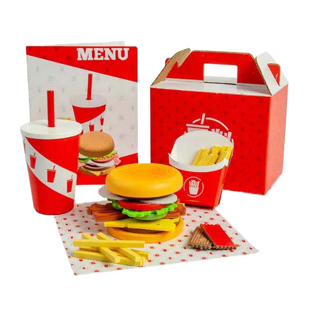 Bigjigs Houten Burger- en Frietset, 48dlg.