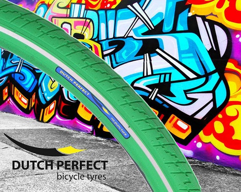 Buitenband Dutch Perfect 28 x 1.40" / 40-622mm anti-lek - groen met reflectie