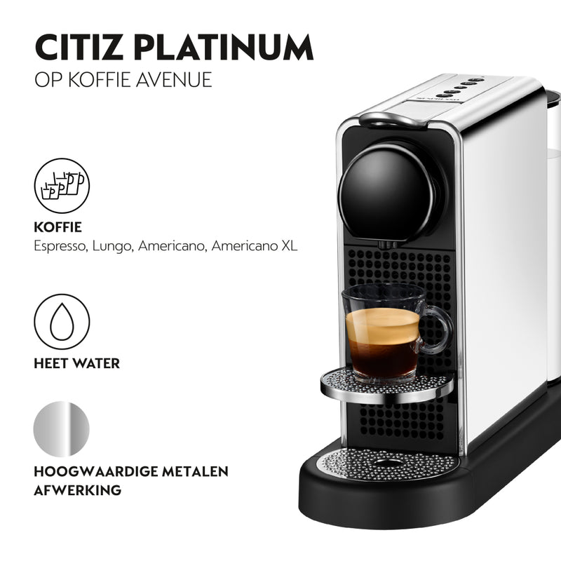 Krups XN610DNL Nespresso Citiz Platinum Koffiecupmachine RVS/Zwart