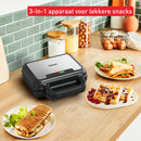 Tefal SW383D UltraCompact Wafel-Tosti-IJzer &amp; Contactgrill RVS/Zwart