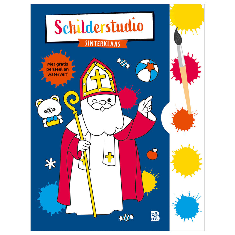 Kleurboek met Verfpalet en Penseel Sinterklaas