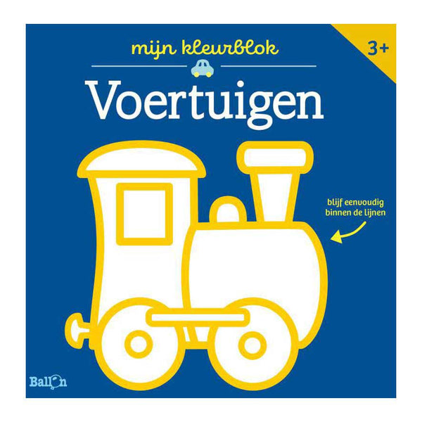 Kleurblok Junior - Voertuigen Dikke Lijnen 3+