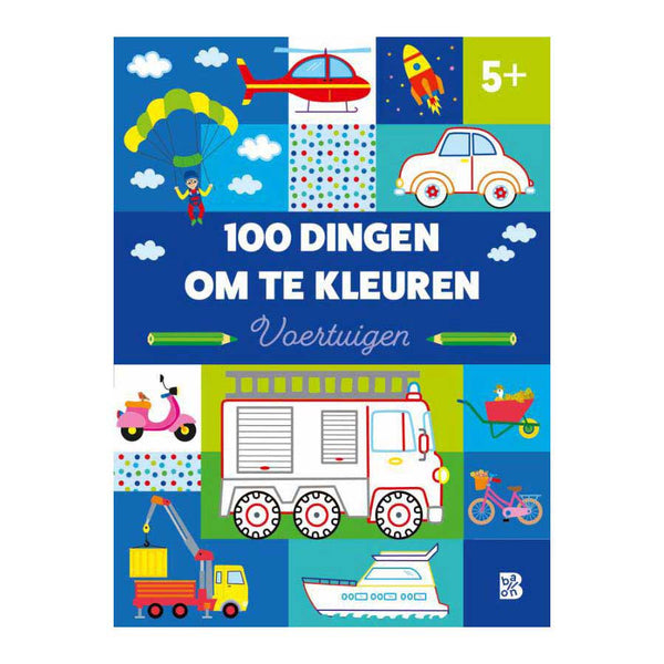 100 Dingen om te Kleuren - Voertuigen 3+