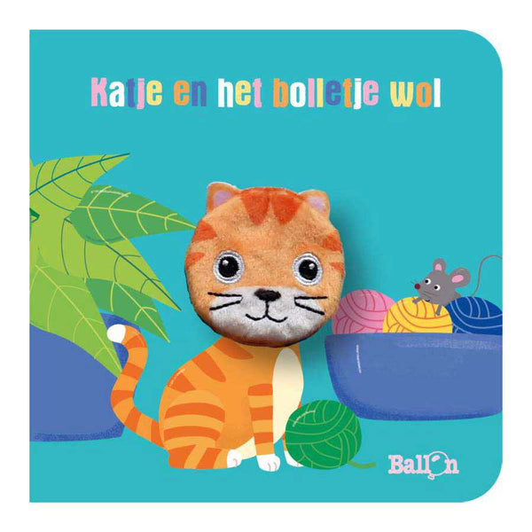 Kartonboek met Vingerpopje - Katje en het Bolletje Wol