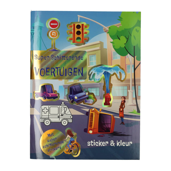 Kleur- en Stickerboek Super Schitterende Voertuigen