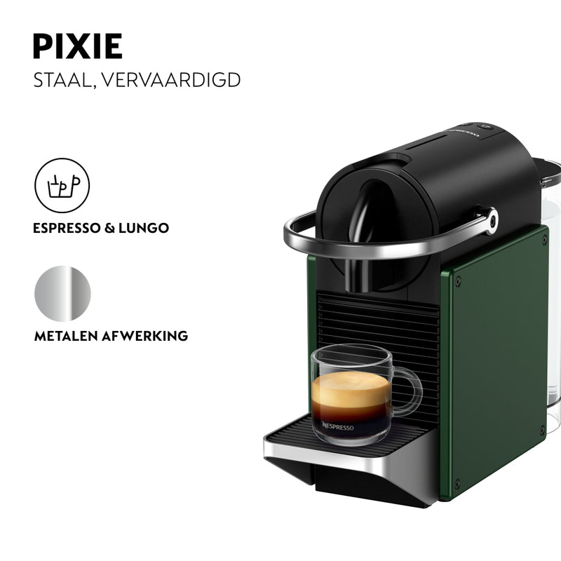 Krups XN3063 Nespresso Pixie Koffiecupmachine Donkergroen/Zwart