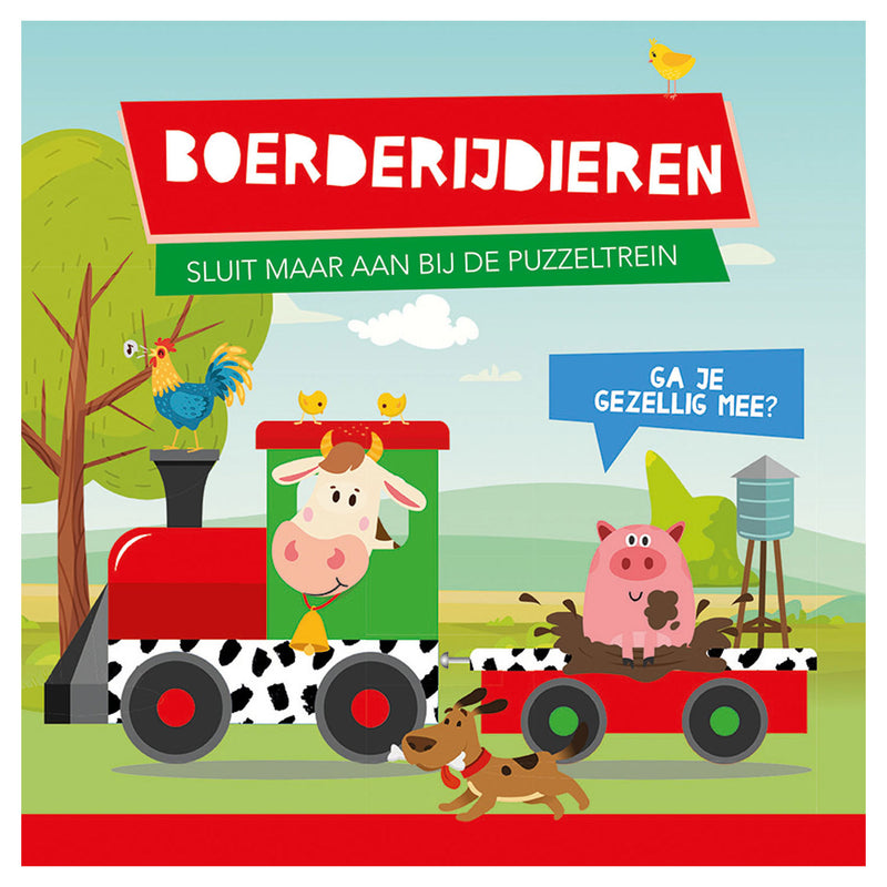 Boek en Puzzeltrein Boerderijdieren