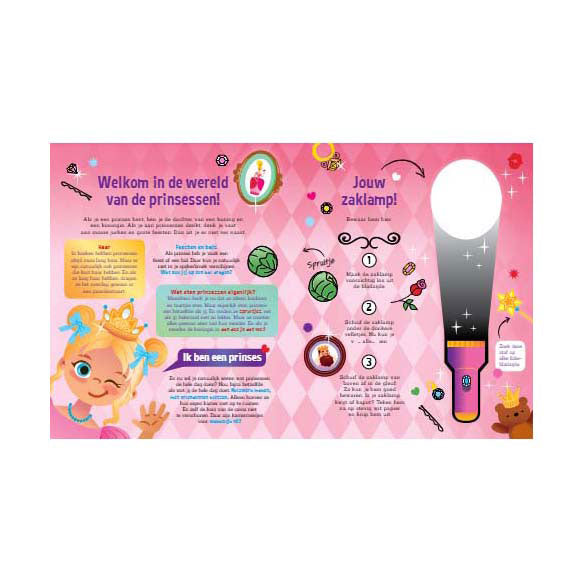 Speuren met Prinsessen Zoekboek met Kartonnen Zaklamp