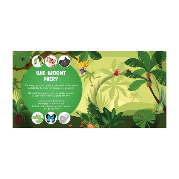 Wie Woont Hier? In de Jungle Flapjesboek