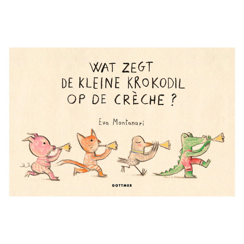 Wat zegt de kleine krokodil op de creche?