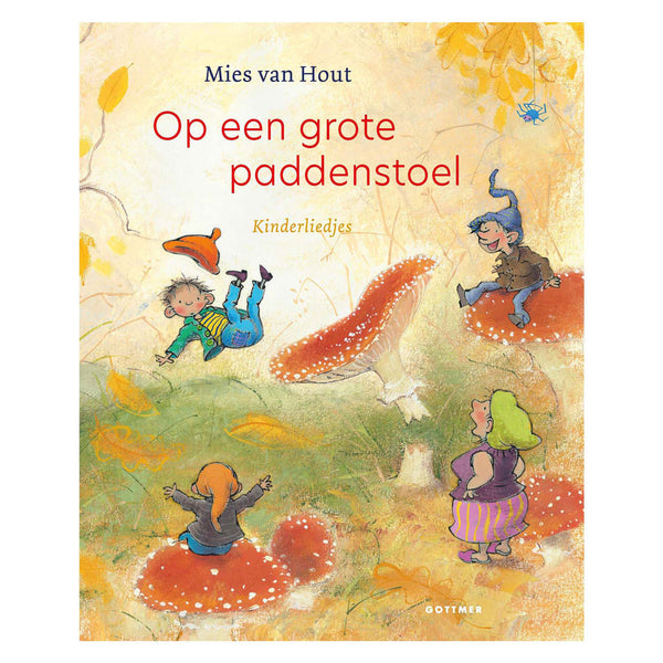 Op een grote paddenstoel