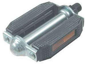 Pedaalset Holland model  met stalen as en reflectors - zilver/zwart