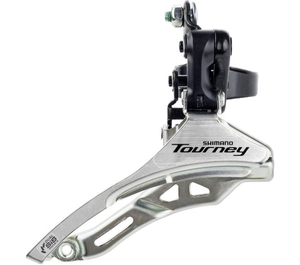 Voorderailleur 3 x 6/7 speed 3 x 6/7V Shimano Tourney FD-TY300 down swing/top pull - hoge klem 28,6