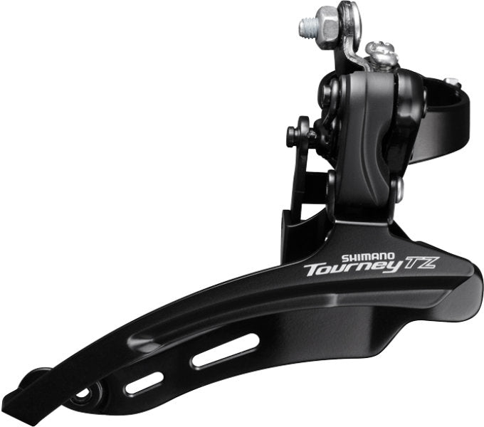Voorderailleur 6/7-speed Shimano Tourney TZ FD-TZ510 down swing - hoge klem ø28,6 mm - 48T - Zwart/
